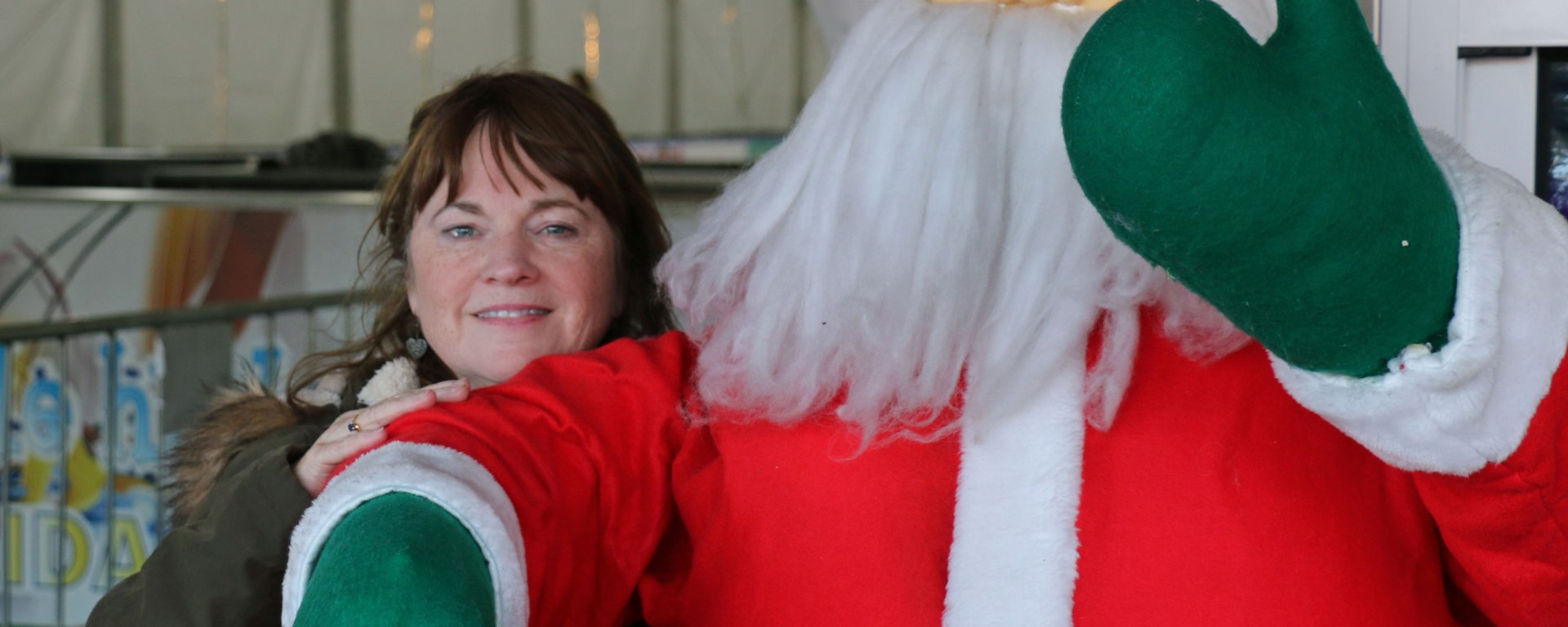 Papa Noel, aka Father Christmas, adds to the Christmas spirit in Cordoba, Spain