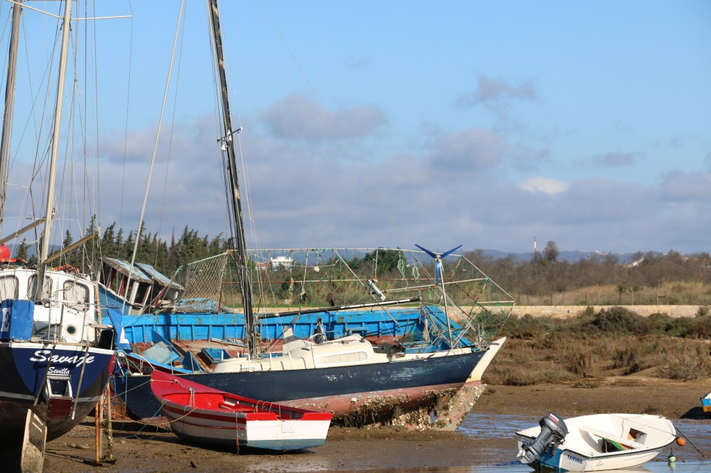 fishing boats; Santa Luzia; Portugal; travel; Algarve